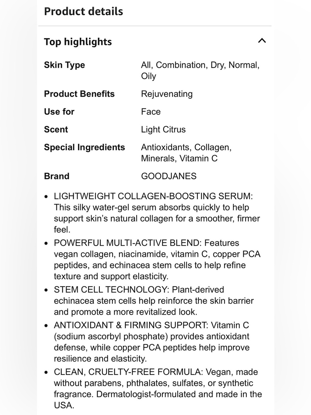 GoodJanes | Collagen Cocktail | Collagen Boosting Serum Restoring & Soothing NWT - Picture 9 of 16